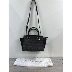 Michael Kors Black Studded Satchel Crossbody Bag w/Handles Strap  ~~minty~~